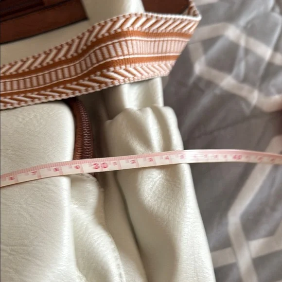 White and Brown Leather Backpack - Picture 8 of 8